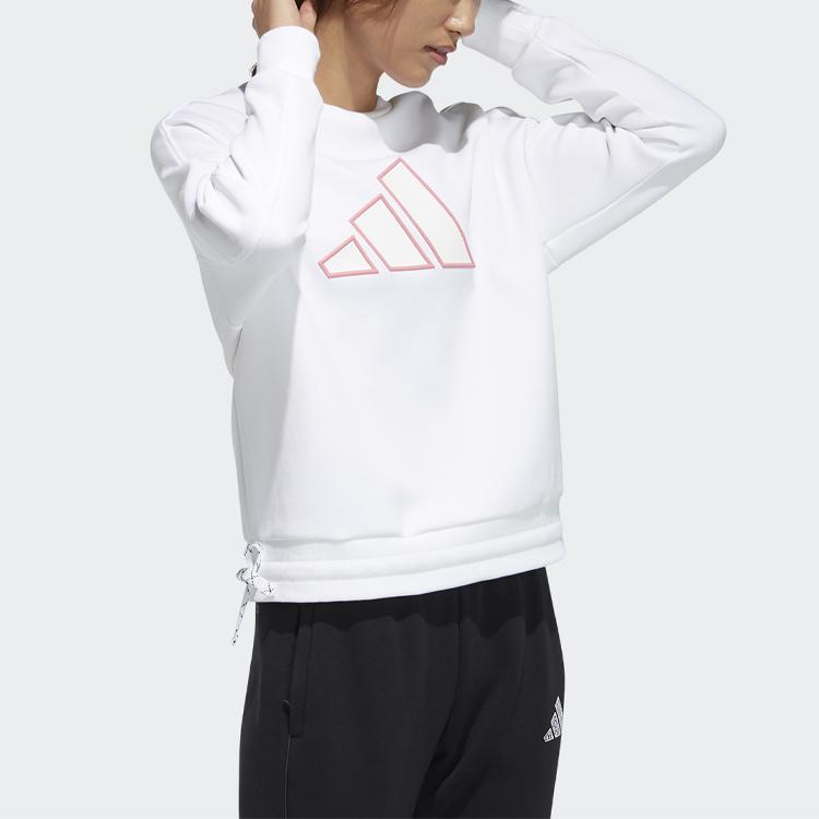 Adidas Streifen Sweatshirt With Loose Fit And Round Neck Women Sweatshirt White GP0719