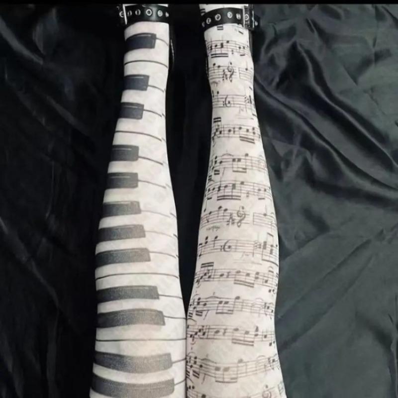 Y2K Weiße Sexy Subkultur Graffiti Punk Print Lange Socken Haraiuku Über Knie Oberschenkel Hohe Strümpfe Y2K Cosplay Süße Socken Kawaii-1 One Size gray