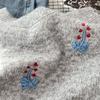 Navava Women Flower Embroidery Pattern Round Neck Knit Vest Nk3559