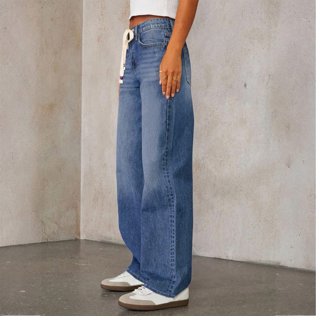Women's Denim Classic Versatile High Waist Fashionable Trousers
