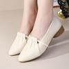 Spring and autumn new soft leather shallow mouth flat bottom Doudou shoes women versatile soft sole non-slip work single shoes women
