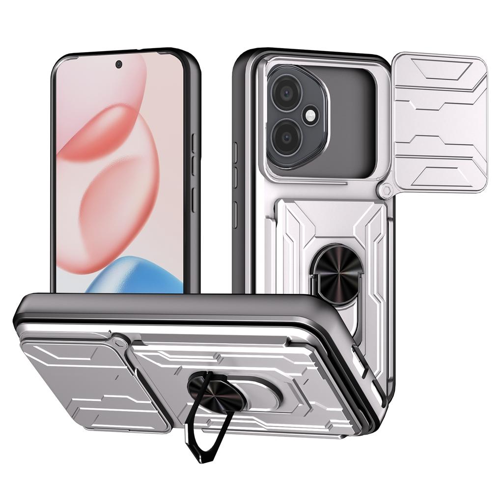 Für Honor 400 5G (Global) Hülle PC+TPU mit Ständer Handy-Rückseite mit Kameraschieber