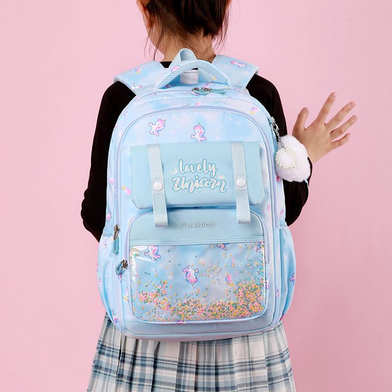 Printed Unicorn Rainbow Childrens Backpack Large Capacity Lightweight Schoolbag