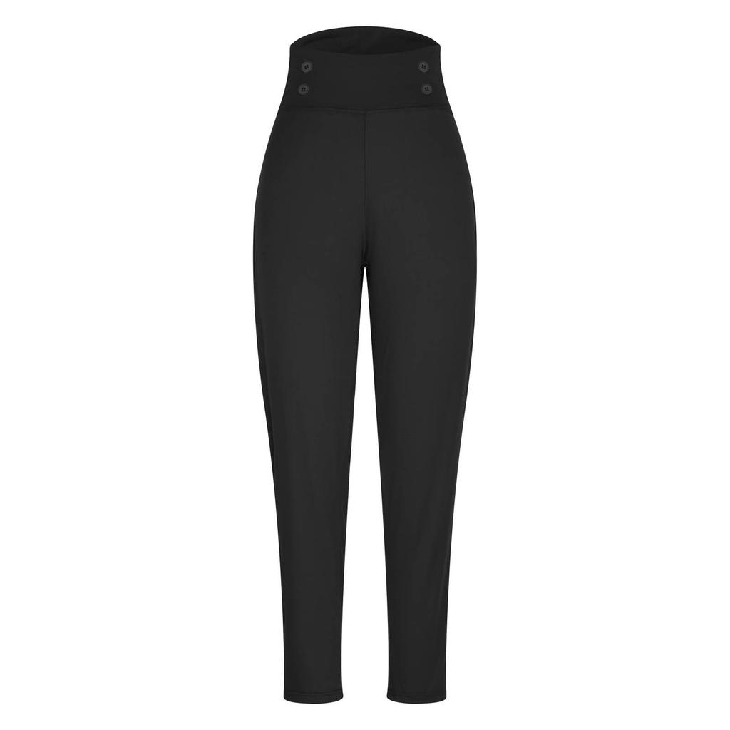 Fashionable Solid Color Warm Pants Leggings Yoga Pants High Waisted Slim Fit Casual Pants