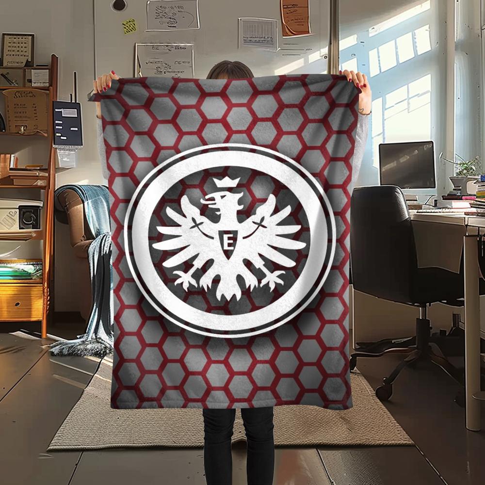 1pz Coperta in Flanella con Stampa Eintracht Frankfurt, Alta qualità Confortevole per Tutte le Stagioni, Decorazione per la Casa, Calore e Comfort, Perfetta per Regali di Natale36