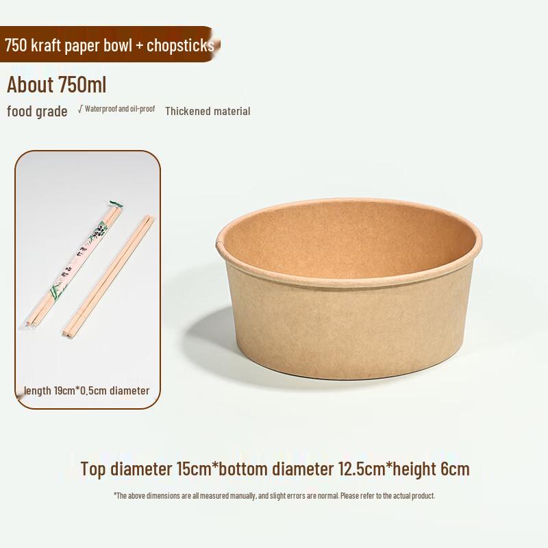 Thickened Disposable Noodle Bowl with Chopsticks