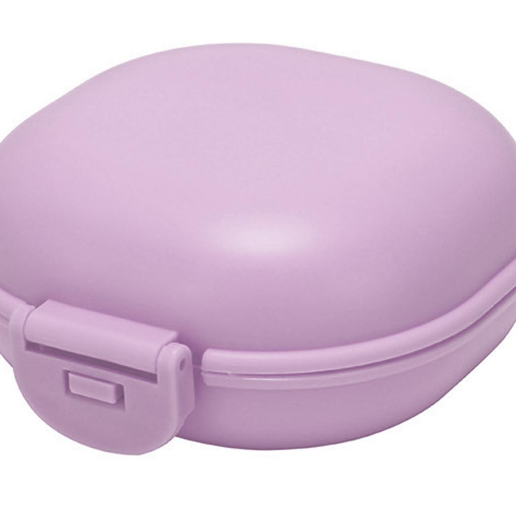 Soap Container Waterproof Portable Soap Rest PP Buckle Lid Soap Case for Travel Home Hotel Dormitory Purple