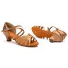 Chaussures de Danse Latine Peep Toe Femmes Filles Enfants Semelle Souple Salsa Fête Salle de Bal Chaussures de Danse Standard à Talons 4CM
