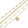 European & American Geometric Tassel Necklace: Multi-layered Alloy Round Pendant