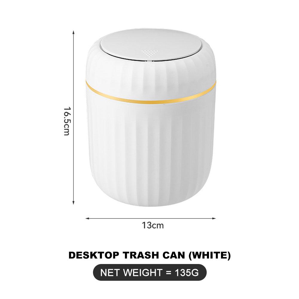 

Легкая роскошная мини-корзина для мусора с крышкой-прессом для туалетного столика в ванной, туалетного столика, внутреннего шкафа, мусорного ведра для шкафа белый