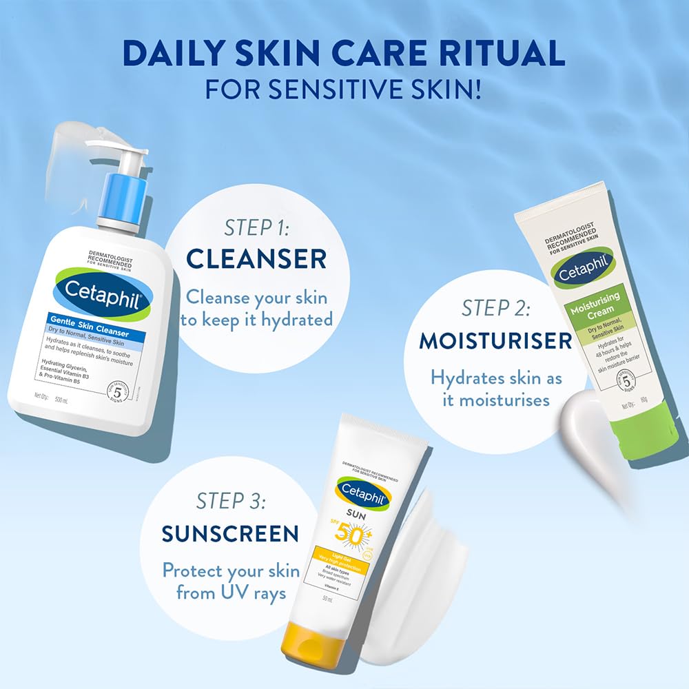 Cetaphil Gel de curățare facial hidratant delicat pentru piele uscată normală sensibilă cu niacinamidă și vitamina B5 fără sulfat 500ml