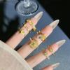Elegant and fashionable stacking yellow diamonds, gold bright diamonds, personalized opening rings, women's light luxury niche design,