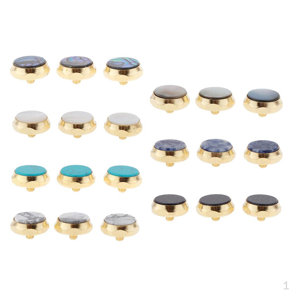 

21 Полированные кнопки для пальцев трубы ручной работы, музыкальные детали