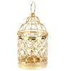 Candle Lanterns Birdcage Shape Electroplated Gold Retro Ornaments for European Style
