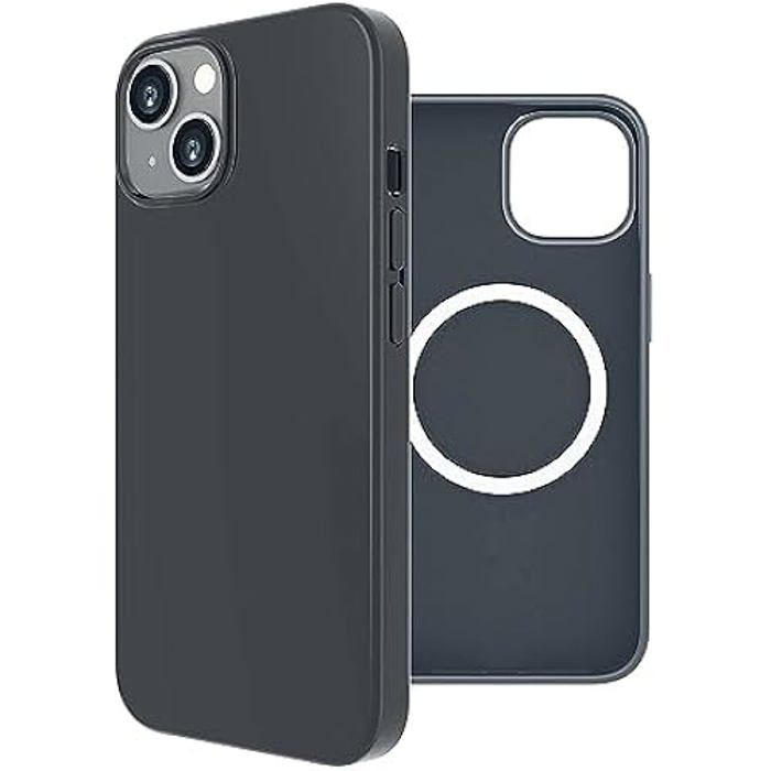 Coque pour téléphone - Muvit - Recycletek - Silicone liquide - Compatible MagSafe - Noir