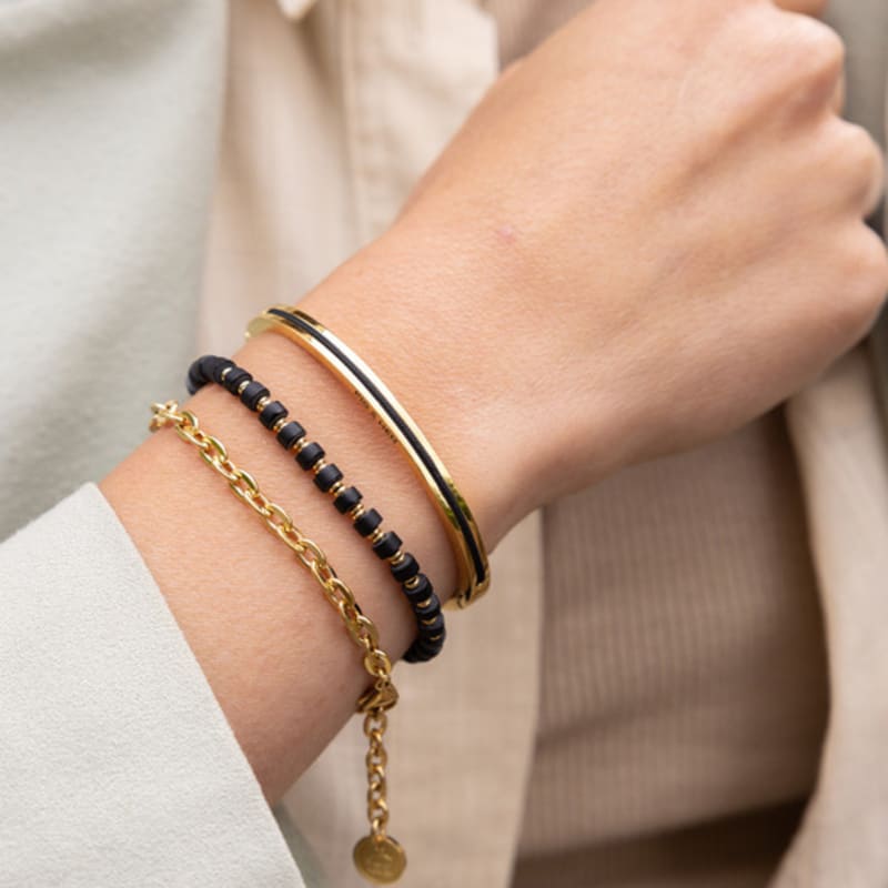 PIG & HEN (Women's) Maya Lu Bracelet - Black X Gold