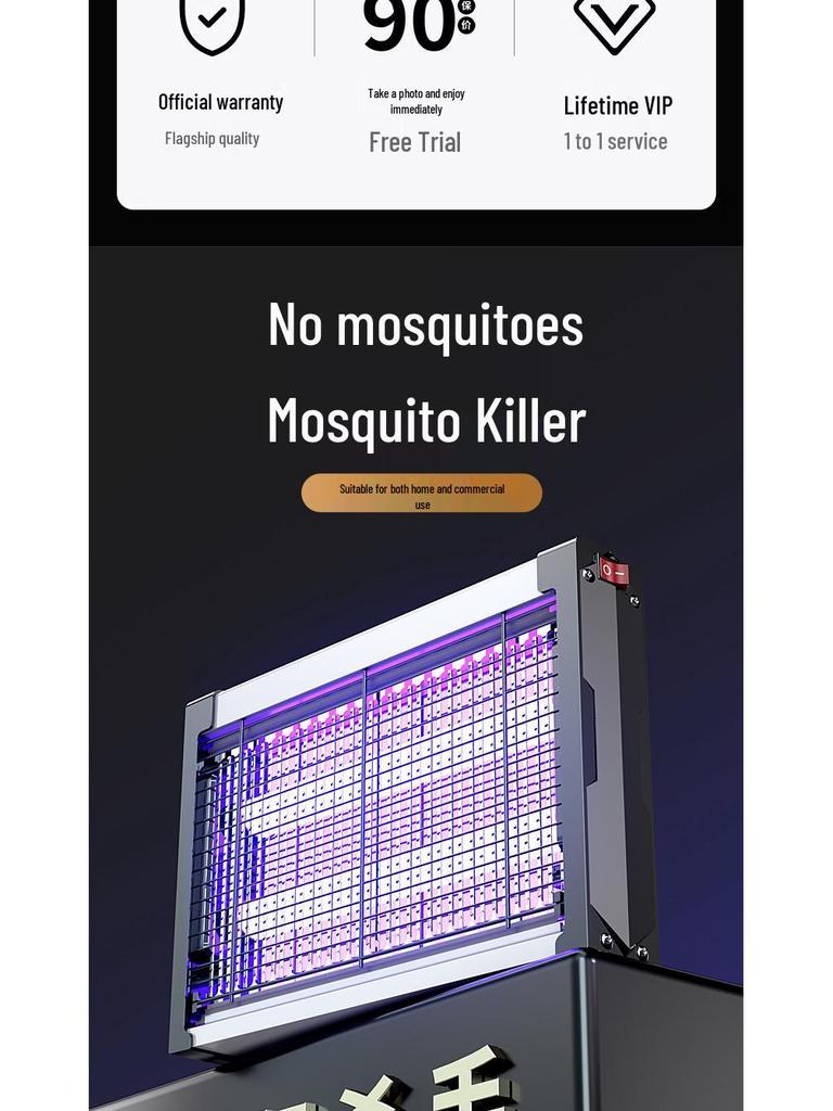 Wall-Mounted Electric Mosquito and Fly Killer for Hotels, Restaurants, and Outdoor Use