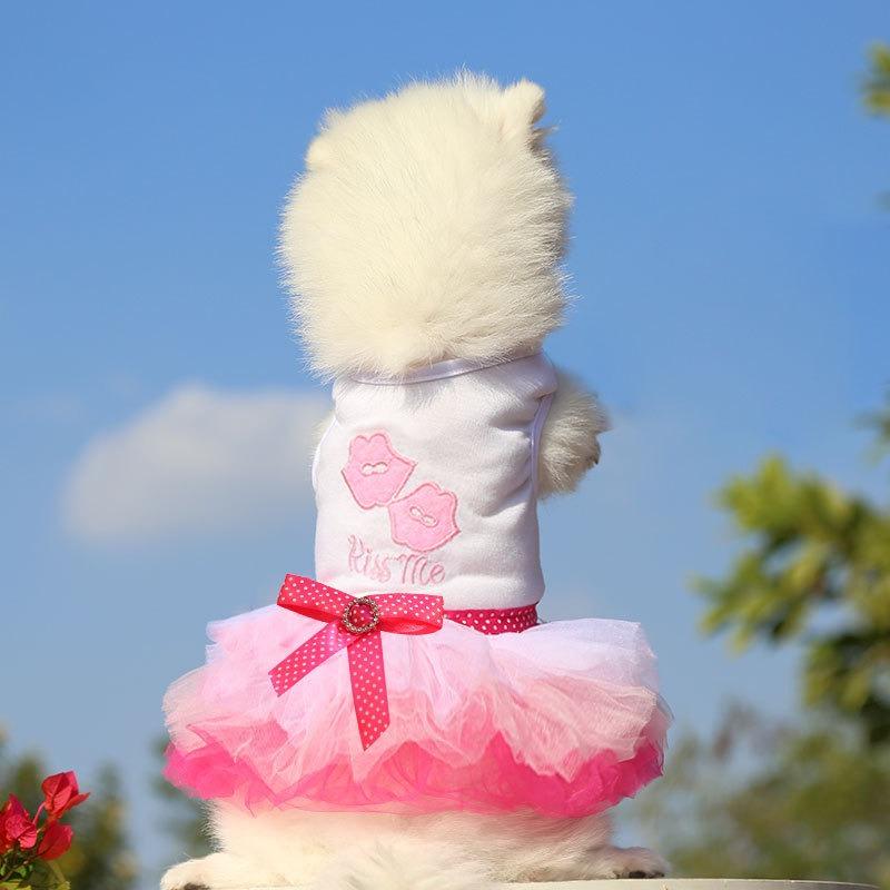 Pet Dog Clothes, Spring and Summer Cat Clothes Pet Dog Skirts Pet Supplies Cat Gauze Skirts Hearts