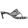 Zara Fashion Slip-On Cowhide Sandals Women Footwear Black White 2367510202