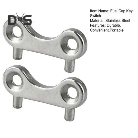 1 Pair Yacht Fuel Cap Key Switch Marine Boat Fuel Cap Key Replacement Stainless Steel Deck Fill Plate Key Fuel Tank Filler for Marine Boat Yacht Fuel