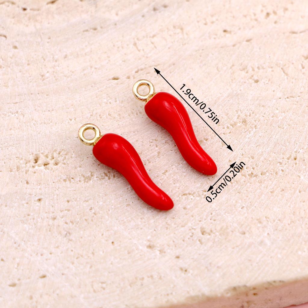 10Pcs Gold Color 3D Red Chili Shaped Charms Pendants For Jewelry Making Diy Handmade Necklace Bracelets Earrings Accessories