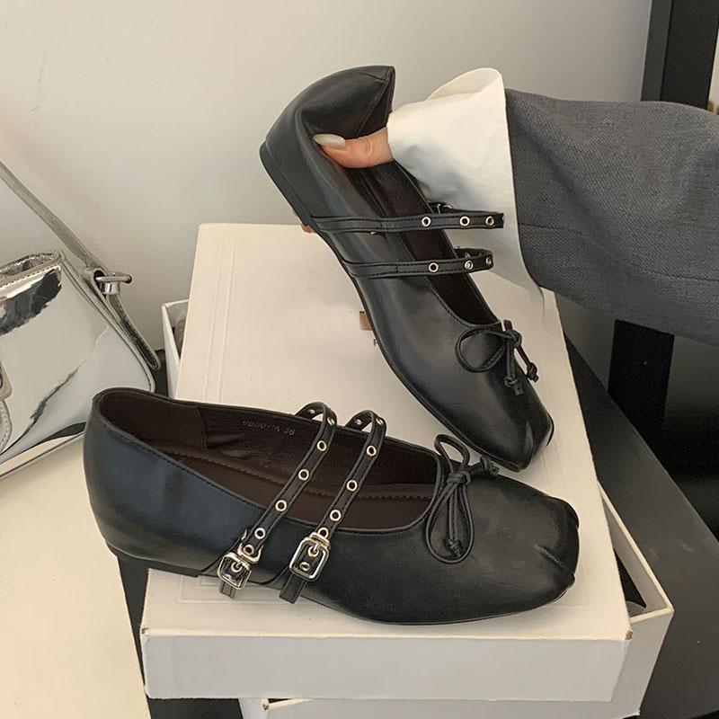 Fashion Fashion Shallow Ladies Mary Janes Shoes With Height Increasing Footwear Soft Female Butterfly-Knot Women Ballet Flats Shoes