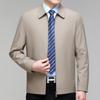 Spring and Autumn High-end Men's Jackets, Middle-aged and Elderly Dad Wear Business Casual Lapel Mulberry Silk Men's Jackets