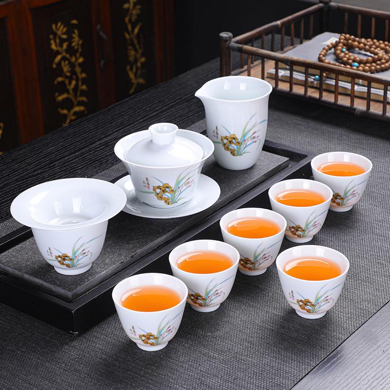 Китайский фарфоровый чайный набор с пандами Gaiwan - Элегантный подарок High White