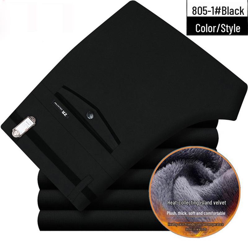 

Мужские зимне-осенние плотные повседневные брюки-стрейч - свободные прямые брюки для пап среднего возраста 30