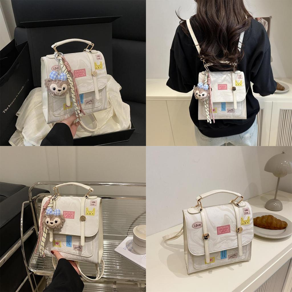 Casual Commuter Backpack Pu Material Large Capacity For College Students