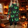 Women's Casual Printed Long Sleeve Neck Dress for Daily Wear