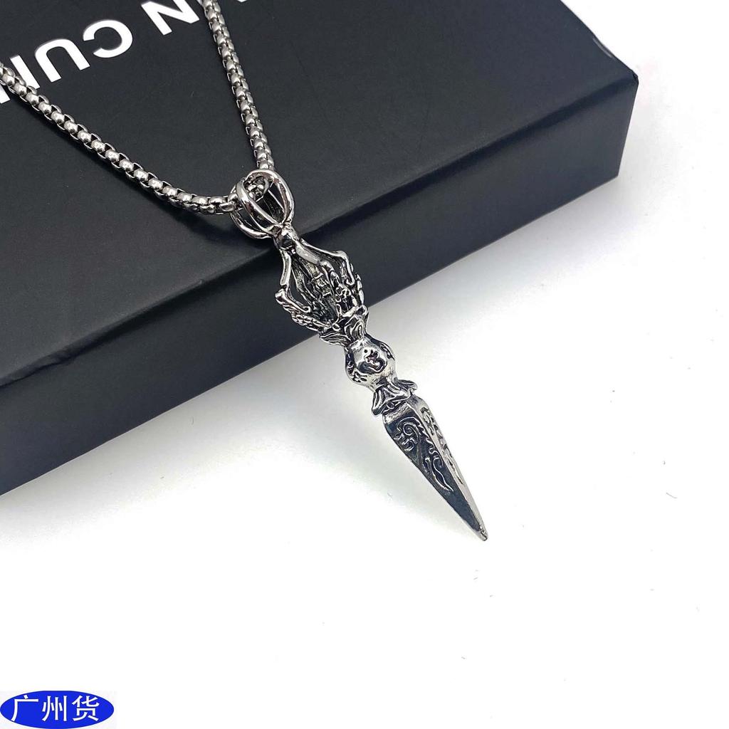 Titanium Steel Halloween Pestle Hip Hop Necklace Fashion Hip-Hop Sweater Chain Stainless Steel Statement Accessories