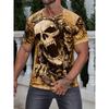 Men's T-Shirt Vintage Punk Short Sleeve Skull Print Men Top Oversized Casual Hip Hop T Shirt Summer O Neck Men's Tee Clothing