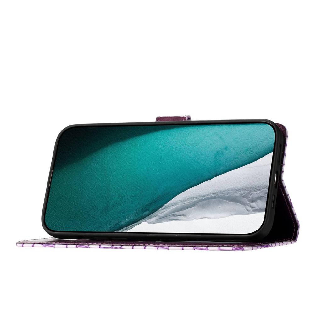 Krokodil-Mode-Handyhülle für Google Pixel 6 /Pixel 7 /Pixel 8 /Pixel 9 /Pixel 10 Serie..., Geldbörse aus Kunstleder mit Kartenfächern & Stoßfest