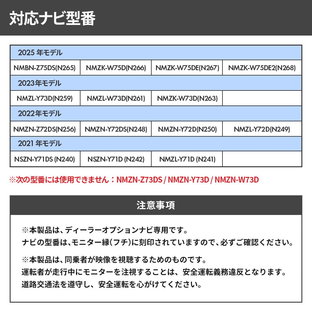 Bull Parts TV Canceller Daihatsu/Toyota NMBN-Z75DS(N265) NMZK-W75D(N266) NMZK-W75DE(N267) NMZK-W75DE2(N268) NMZK-W73D