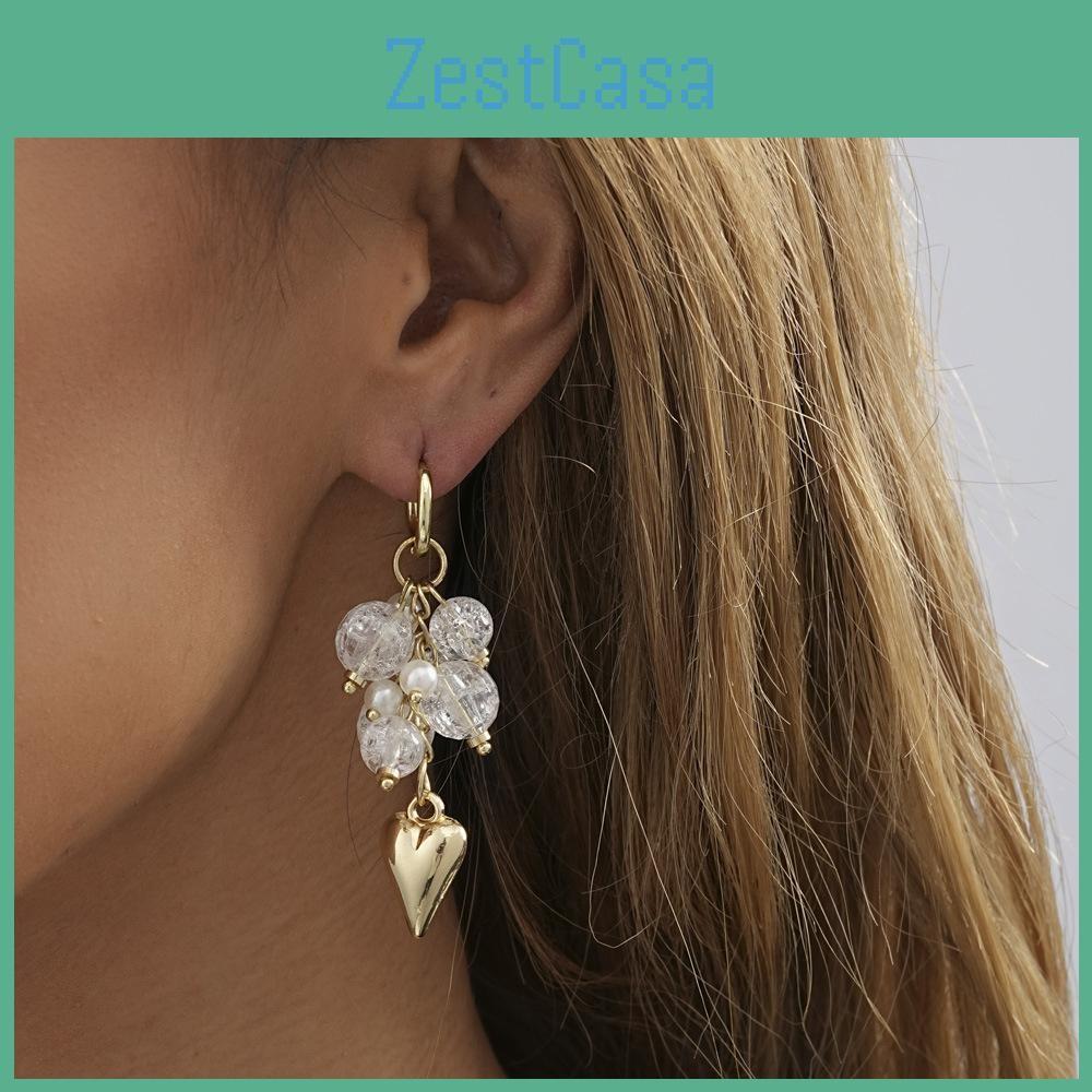 Heart Modern Geometric Earrings 2023 Trendy Gold Plated Hoops Women For