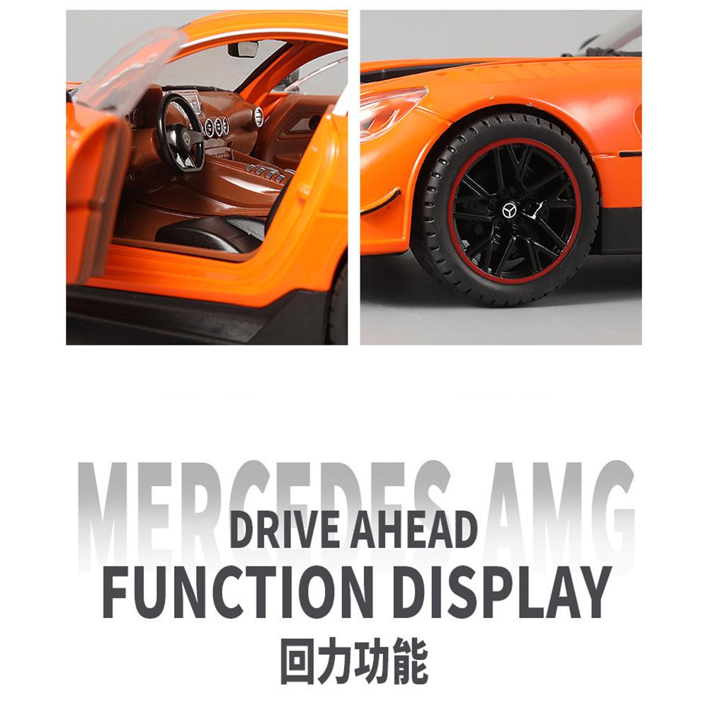 1/18 Scale Benz AMG GT Black Series Diecast Car Model with  Sound and Light, Pull Back Toy Car Model for Kids Adult Collection Gift