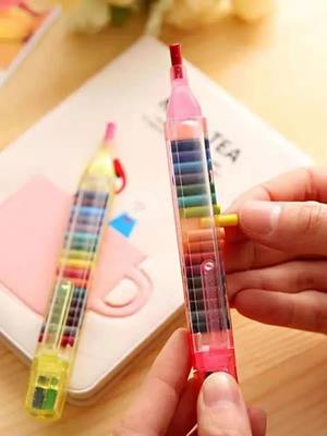 1pc 20 Color Interchangeable Core Oil Painting Crayon Best Colored Crayon Student's Washable Paintbrush Fancy Graffiti Painting
