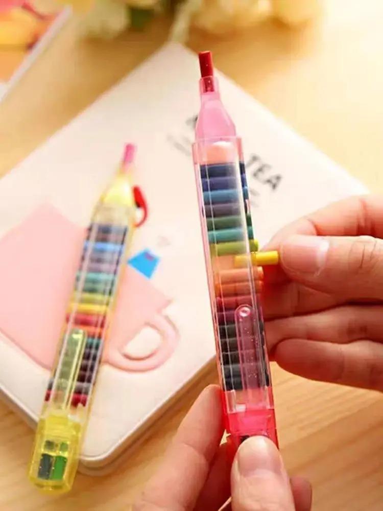 1pc 20 Color Interchangeable Core Oil Painting Crayon Best Colored Crayon Student's Washable Paintbrush Fancy Graffiti Painting