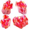 Red Titanium Coated Natural Rock Healing Crystal Cluster Quartz Geode Stone Mineral Gemstone Home Decoration Specimen