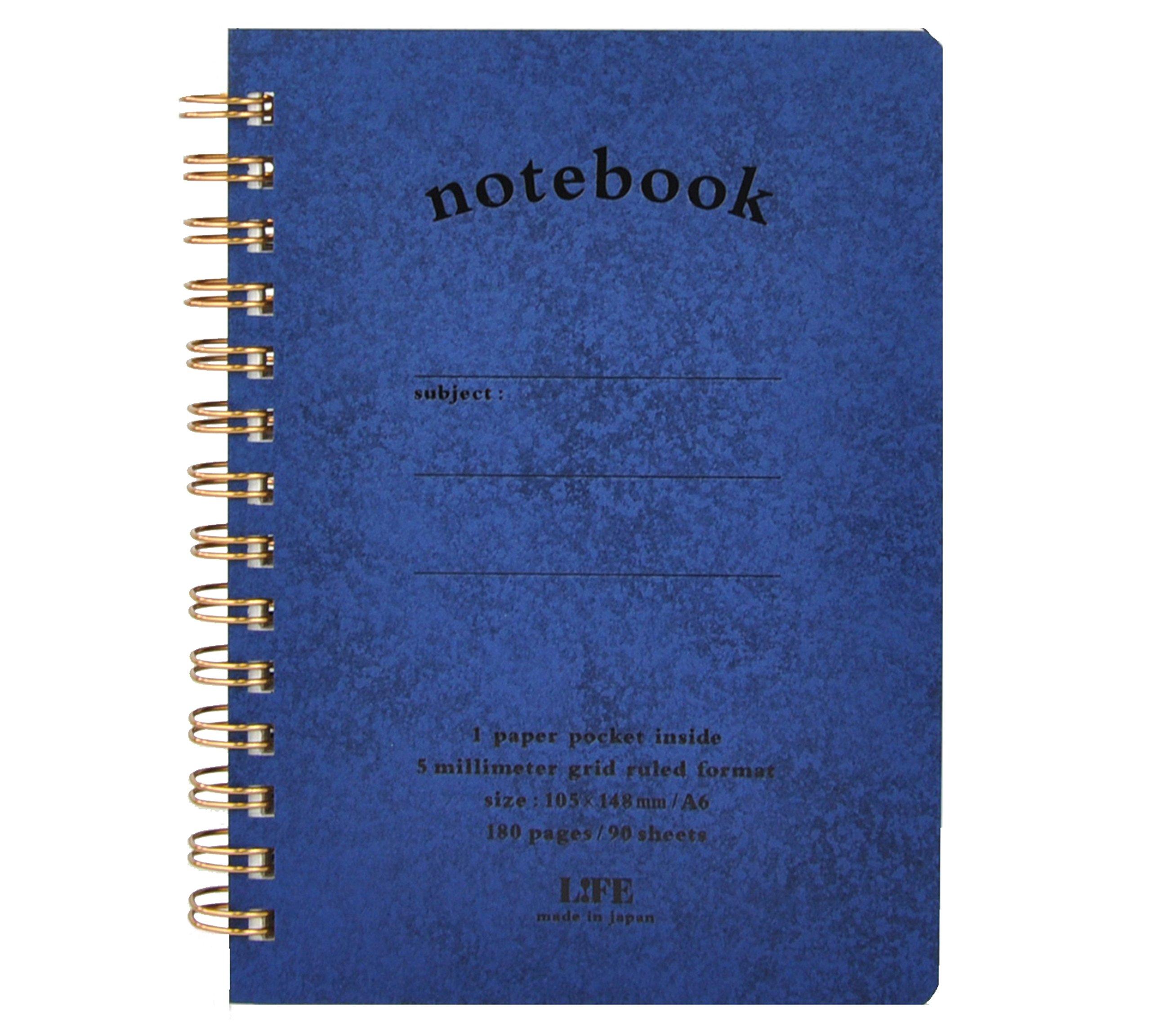 Life Pocket 5mm A6 N196A Notebook, grid, size, Blue, синий