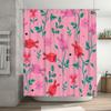 Charming Pink Floral Rabbit Shower Curtain Perfect for Bathroom Decor!