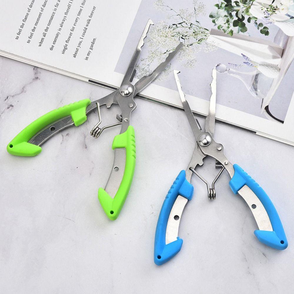 Multi-functional Fish Mouth Pliers Hook with Rubber Handle Luya Pliers Outdoor Camping