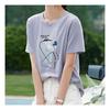 Navava ShorT Sleeve T shirT Simple prinT Round Neck nT1681