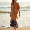Women's Fashionable And Casual Solid-color Cotton And Linen Dress