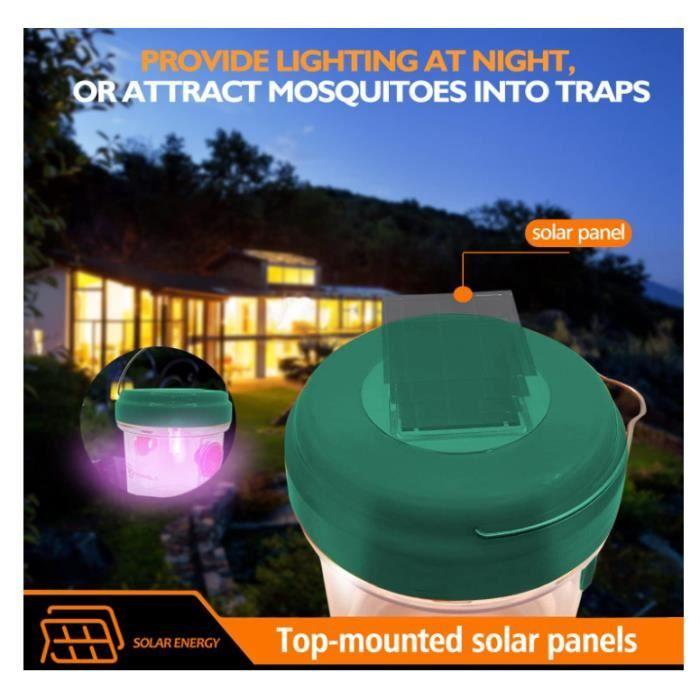 Drosophila Falle Fliegen Wespen und Mückenfalle Solar LED Fliegenfallen Außen Wespen für Bienen Gelbjacken 2er-Pack (Grün)