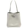 Le Roseau Silver Metal Bamboo Grain Cowhide Hobo Bag Medium Women Bags Clay-Gray 10315HFP266