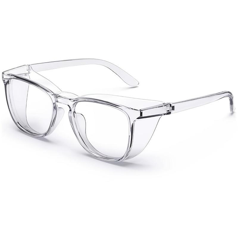 

Fashionable Windproof Safety Glasses Rectangular Small Frame Anti-Fog Goggles with Transparent Lenses белый