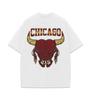Chicago Bulls Schädel inspiriertes Vintage Style Streetwear Grafik Herren T-Shirt