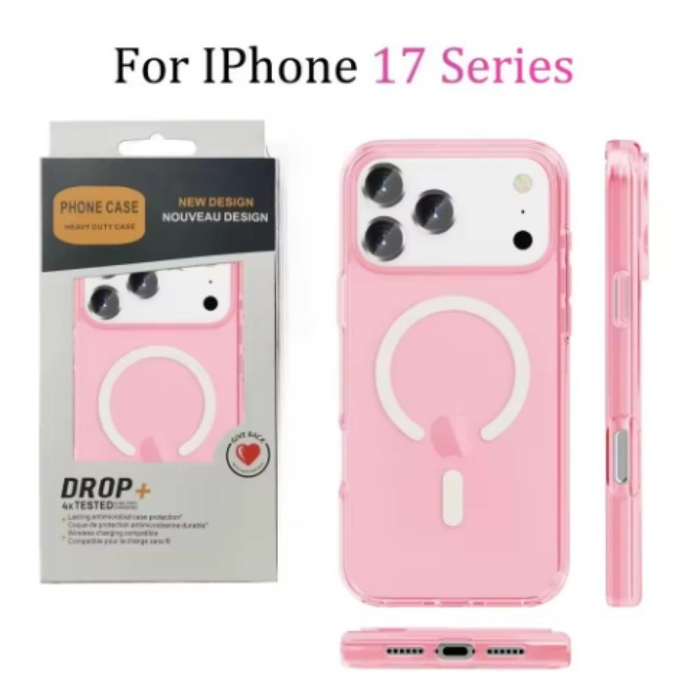 Glitter Transparent Armor for Magsafe Case for IPhone 17 Pro Max Air 16 Plus 15 14 13 Wireless Charging Ott Box Shockproof Cover